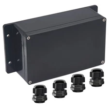 Junction Box IP65 Waterproof ABS Plastic Electrical Project Case Black 7.87x4.72