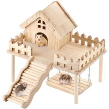 Hamster Play Wooden Platform Size 10.83  7.68  11.42 inches