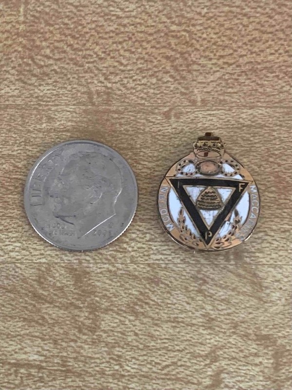 Antique Modern Maccabees Roehm Detroit Enamel Lapel Pin