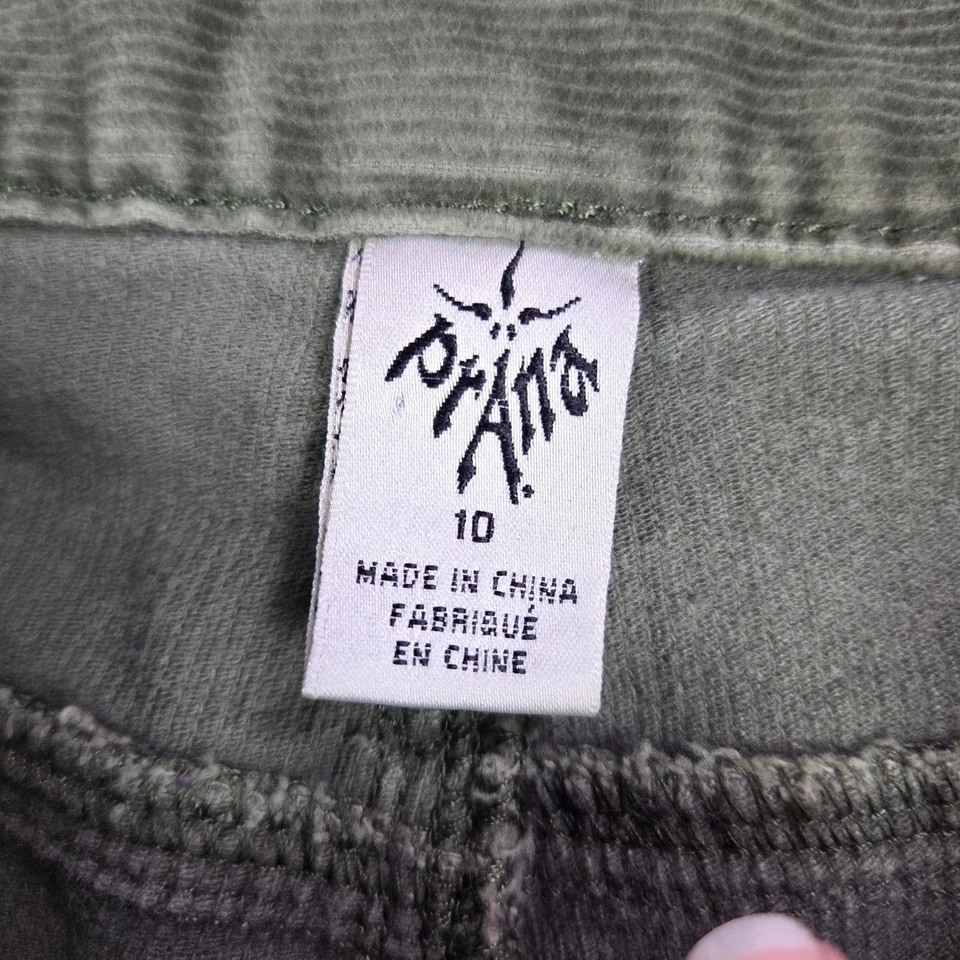 PrAna Women's Corduroy Pants Size 10 Olive Green Wide Leg Bootcut Casual - Image 4 of 4
