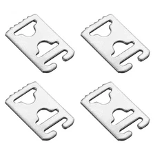 No Tie Shoelace Buckles, White Stainless Iron Lace Lock Clip for Shoes, 4Pcs