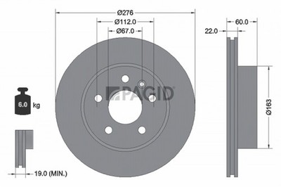 2x PAGID Bremsscheibe 52148NC für MERCEDES VITO W638 Bus 5 KLASSE 638 108 CDI
