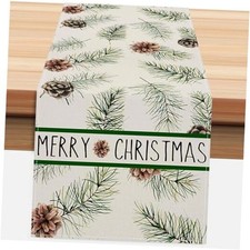 Pine Cones Christmas Table Runner 13x72 Inch 13"W x 72"L Winter Pine Cones