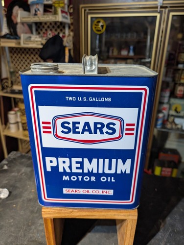 Vintage Original Sears Premium Motor Oil 2 Gallon All Metal Can | eBay