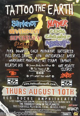 SLIPKNOT/SLAYER/SEVENDUST/SEPULTURA/COAL CHAMBER 2000 DENVER