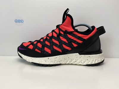 Nike ACG React Terra Gobe Schwarz Rot Weiß Walking Wandern UK Größe 7,5 EUR 42