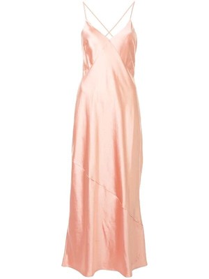Suboo Jean Tie Slip Dress Pink Satin 