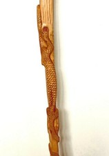 Handmade Hardwood Carved Lizard Wrapped Cane