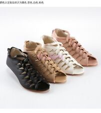 Women Mid Wedge Heel Roma Zip Summer Sandal Boots Summer Casual Shoes Strappy