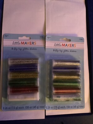 DARICE Little Makers Glitter Shakers 6 each package Bright Fine Hard To Find