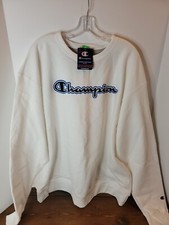 Champion Powerblend Graphic Crewneck White Pullover Men's Size 2XL New