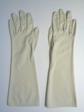 Ladies Gloves Size 7 Crescendoe Caresse Nylon Leather-Tailored Opera Costume VTG