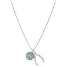 Swarovski Sand Pendant OM Sign, Blue, Rhodium plated -5535712 New