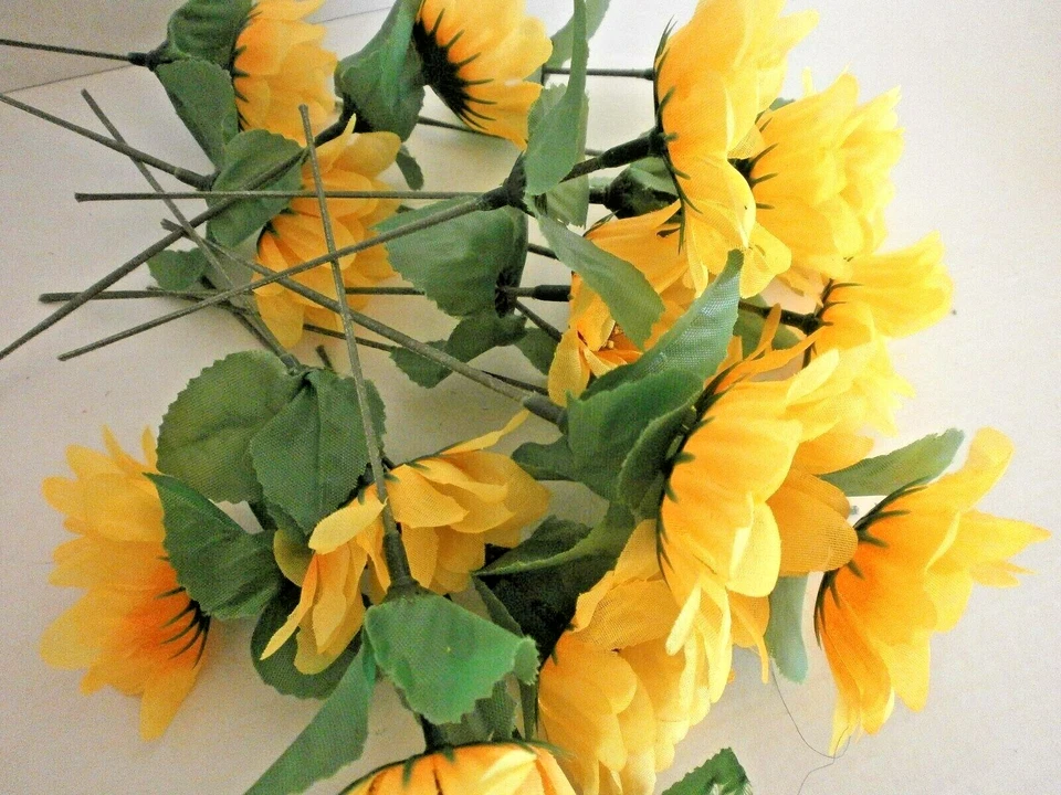 20 x Kunstblumen Sonnenblume, 17 cm , Restposten - Deko, künstliche Blume, - Bild 2 von 3