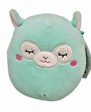 5" Easter Squishmallows Miley teal sleeping llama soft plush toy mint green