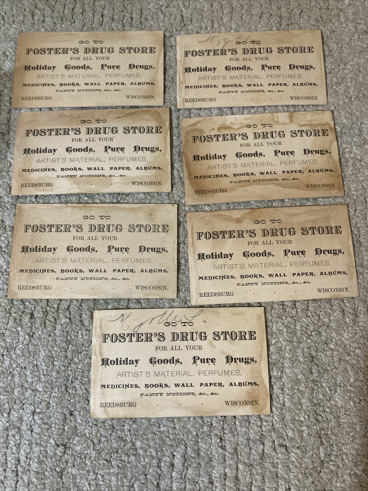 7 C. P. Foster Trade Card Druggist Reedsburg , WI Z113 eBay