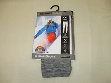 Climatesmart Climatesport Mens Mid Weight Base Layer Bottoms Gray Long Underwear