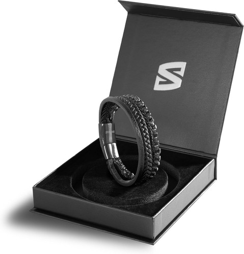 SERASAR, Pulsera de piel auténtica de primera calidad "Hero" para hombre - Imagen 5 de 12