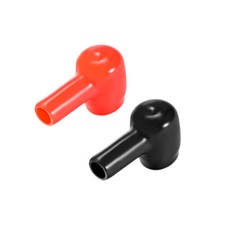 Battery Terminal Insulating Rubber Protector Covers 10mmx6mm Red Black 1 Pair