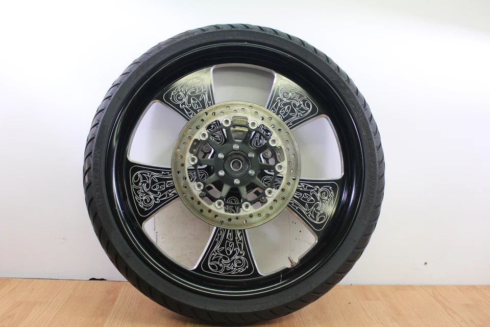 Arlen Ness Laser Engraved Wheels & Metzler Tire For Victory Crossroads Hardball - Image 3 of 4