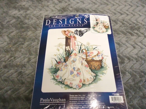 PAULA VAUGHAN CROSS STITCH KIT PINK RIBBON RUBAN ROSE 114906 (k)