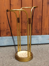 50er Vintage Schirmständer Regenschirm Gehstock Ständer Messing Rockabilly 50s 3