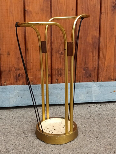 50er Vintage Umbrella Stand Umbrella Gehstock Stand Brass Rockabilly ...