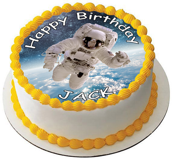 ASTRONAUT SPACE WALK 7.5 PREMIUM Edible RICE Cake Topper D1