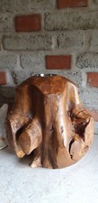  Feuer Teakholz Kugel Skulptur Indonesische Natur Garten Deko Ball Unikat Bali