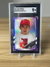 2021 Topps Chrome CHARLES LECLERC #32 Purple Refractor /399 SGC 9 - Sippy Cup