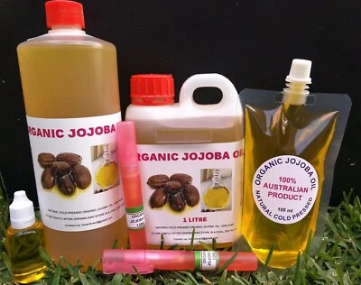 100% PURE ORGANIC JOJOBA OIL PLUS ONE OF ARGAN, ALMOND, CASTOR, AVOCADO OILS