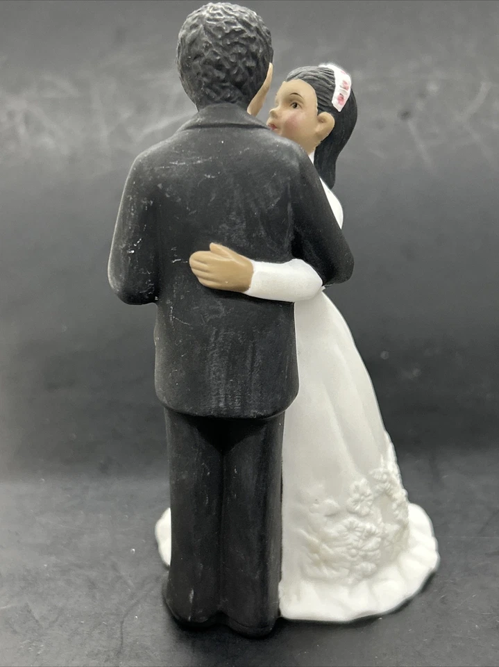 Lote De Colección De 2 Estatuillas De Porcelana Lefton Novia Y Novio Pastel Toppers Foto 4 de 4