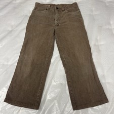 Zeppelin Corduroy Pants Mens W30 L24 Brown Retro 70s 80s Grunge Skate Vintage