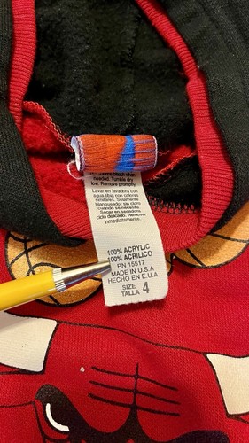 Vintage Kids 4T Chicago Bulls Made In USA Official NBA Apparel Hoodie 1990s - Picture 6 of 8