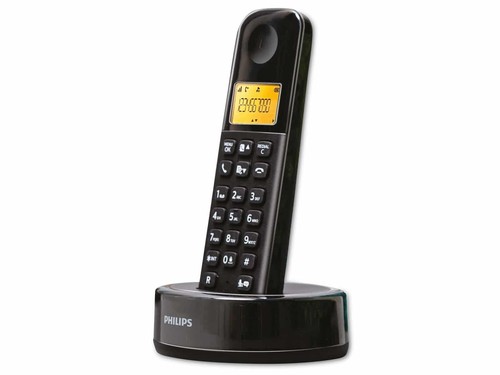 Philips DECT Schnurloses Telefon D1651B/01 - Anrufbeantworter - Schwarz - Zdjęcie 2 z 2