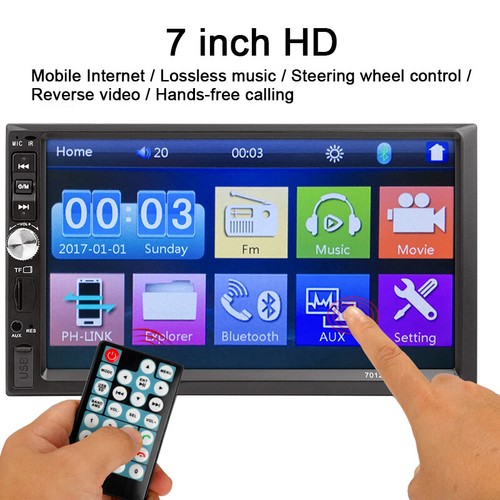 AUX Mirror Link Touch Screen remote control FM 7 inch USB TF Car Radio - Picture 2 of 13