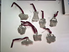 New Listinglot of 8 Longaberger Baskets Pewter Holly Basket Christmas Ornaments 1981- 1984