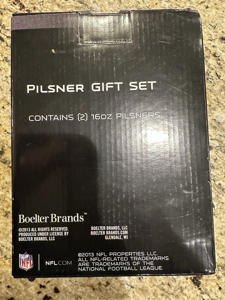 Juego de 2 gafas Pilsner de 16 oz de los New England Patriots con licencia de la NFL  Foto 2 de 4