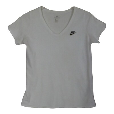 white nike v neck t shirt womens