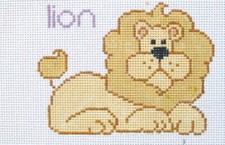 Lion - Hand Painted Needlepoint Canvas