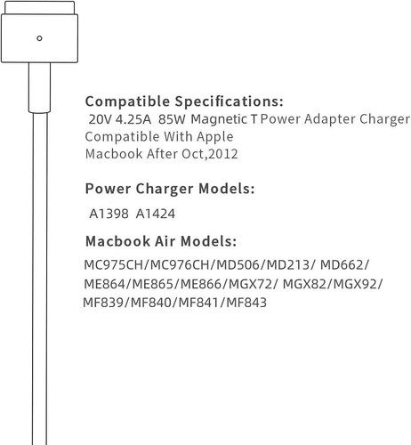 85W Mag-Safe 2 Netzteil Ladegerät Für MacBook Pro 13"15" 17" Zoll 2012 2013 2014 - Bild 12 von 16