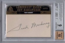 2011 SP Legendary Cuts Firpo Marberry Black Cut Signatures Auto #'ed 14/15 BGS 9
