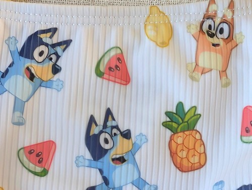 Bluey Toddler Girls Printed Swimsuit 2 Piece Set 2T-3T Playful UPF 50+ Happy Fun - Picture 9 of 9