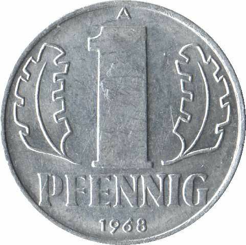 German Democratic Republic 1 Pfennig Coin | Oak Leave | KM8 | 1960 - 1990 - Afbeelding 4 van 6