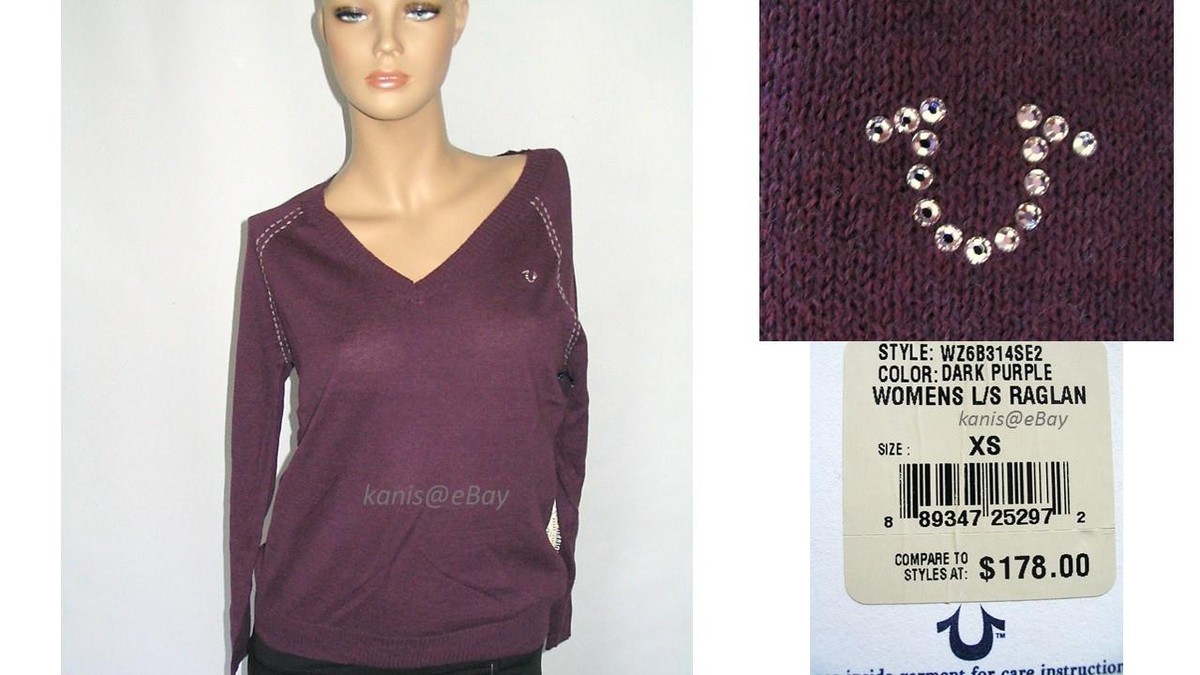 NWT $178 / NEW TRUE RELIGION RAGLAN Cashmere Light Sweater Top