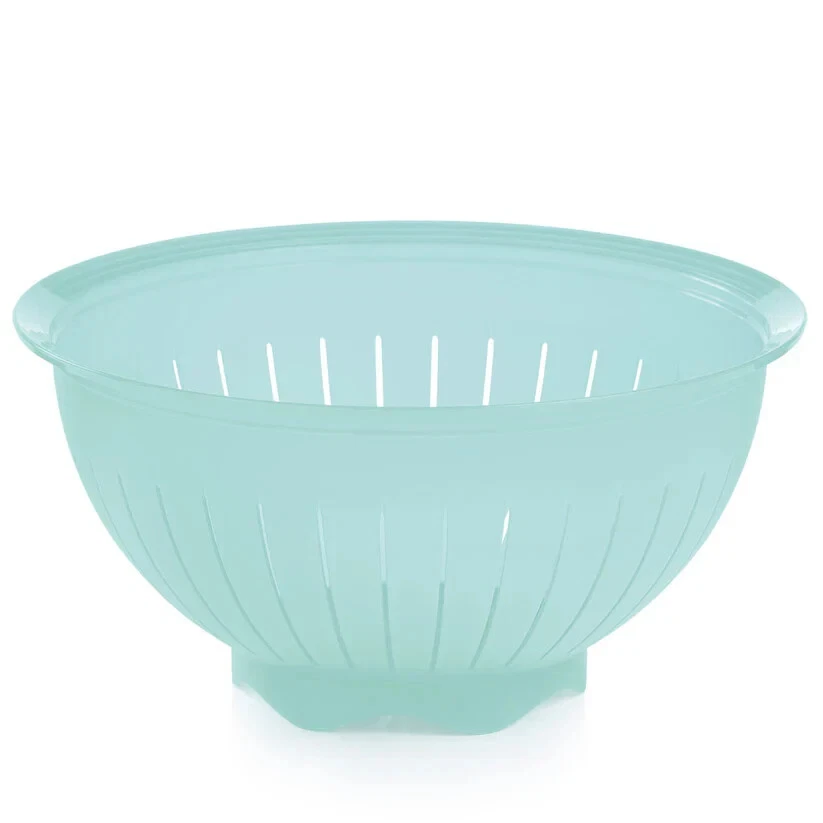 NEW Tupperware impressions colander sheer aquamarine greenish blue - Image 2 of 2