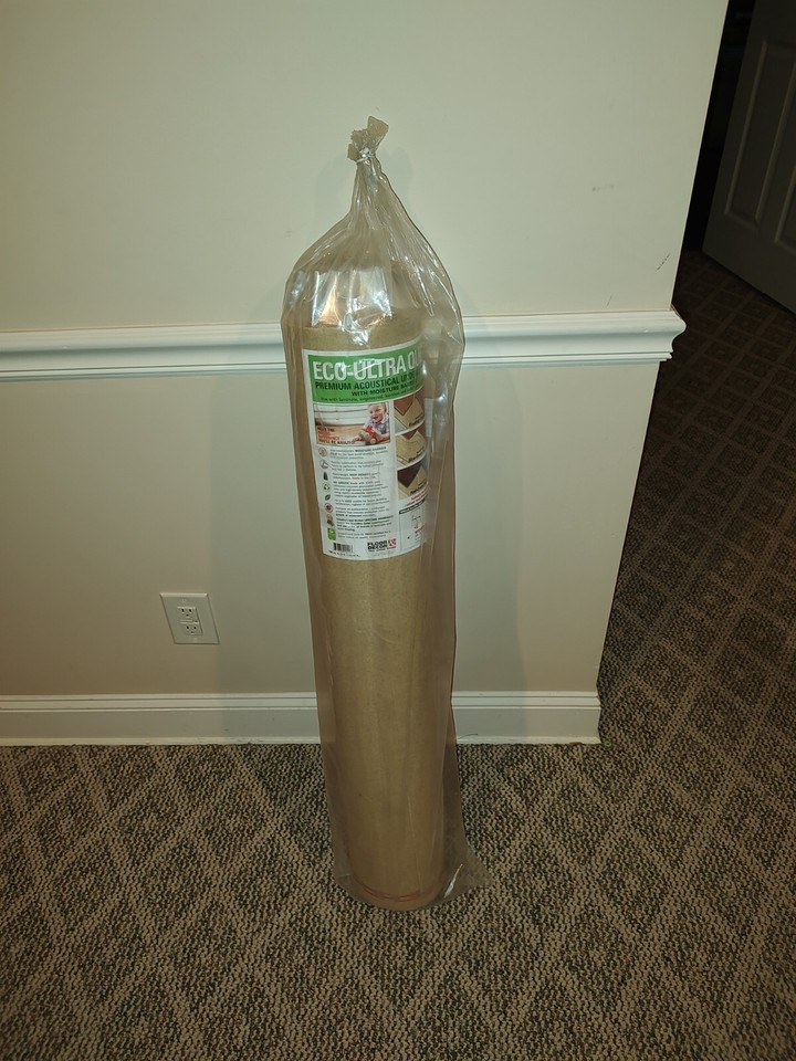 Ecoultra quiet underlayment made by Floor Decor. Have more if needed. eBay