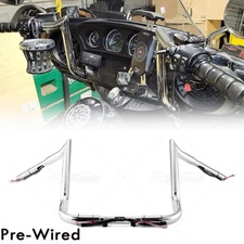 12" Pre Wired Meathook Ape Bagger Bar Handlebars For Harley Electra Glide 2014+