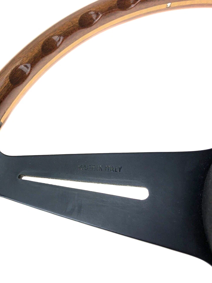 VINTAGE NARDI 360MM STEERING WHEEL Mahogany Black Spoke and Maserati Biturbo Hub - Imagem 3 de 4