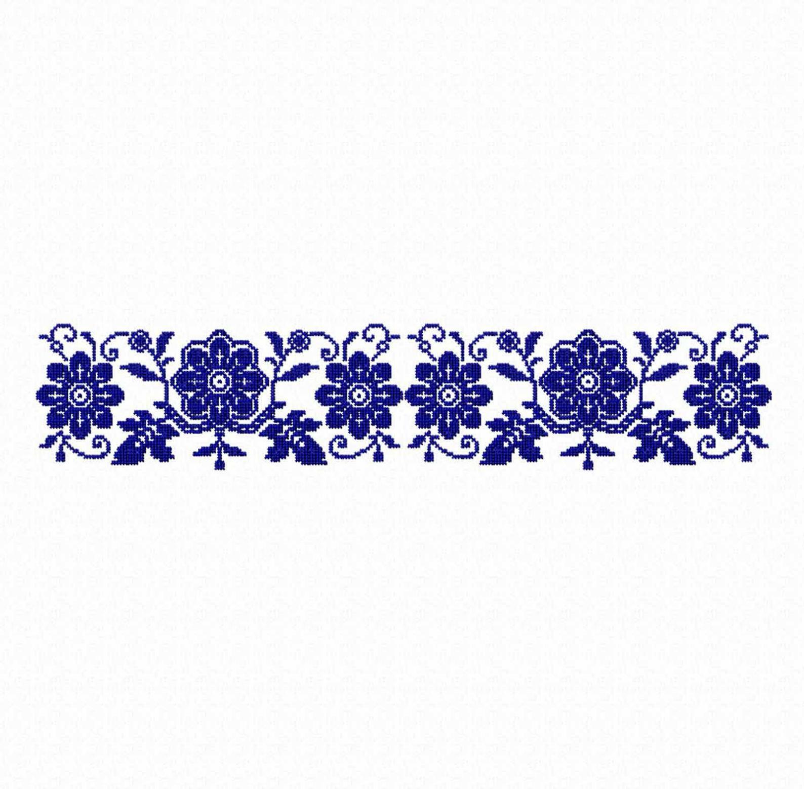 Flowers Hand and Machine Embroidery cross stitch designs. Set border pattern  | eBay